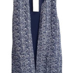 Tart  Textured Wooven Navy Blue/ White Vest Size Small Cotton Blend Photo 0