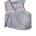 Lucky Brand  Blouse Womens Size S Multicolor Floral‎ Paisley V Neck Boho Chic Photo 3