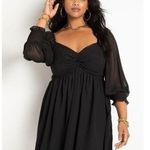 Eloquii Twisted Bodice Mini Dress Babydoll Smocked Empire Waist 22 Flowy Stretch Photo 0