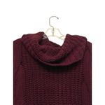 525 America Cowl Neck Chunky Mix Cable Knit Sweater Size XS Wine Cotton Revolve Photo 1