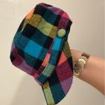 Payless Shoe Source Plaid Newsboy Cap in Blue and Yellow and Pink VTG Y2K Photo 2