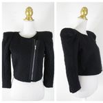 BCBG MAX AZRIA Black Quilted Cropped Jacket Photo 8