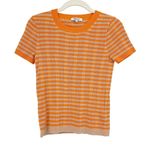 Madewell Ringer Sweater Tee in Neon Stripe Muted Shell Orange Size Small Photo 1