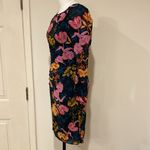Digital Bloom Silk Bodycon Dress Black Size 4 Photo 6