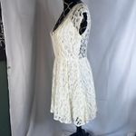 Marineblu White Lace Low VNeck Back Tie Fit & Flare Flirty Dress Size Large Photo 1