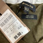 Massimo Dutti  Green 100% Linen V-Neck lightweight Sweater Size XS NWT Minimalist Photo 4