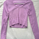 One Step Up Purple Crop Long Sleeve Photo 0