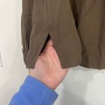 Eileen Fisher  Womens Button Down Blouse Small Brown Silk Georgette Crepe Photo 3