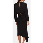 Krisa Black Long Sleeve High Low Surplice Dress Sz. XS Photo 3