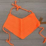 SKIMS NWT Crochet Swim Handkerchief Top Neon Orange Photo 5