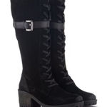 Vintage Foundry Co womens Naomi Tall Boots size 8 New Black Suede Lace Up Photo 0