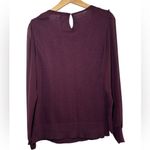 White House | Black Market WHBM Ruffled & Knit Sweater Blouse Burgundy color Photo 6