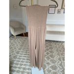 Love Tree  Strapless Jumpsuit Romper Smocked Wide-Leg Boho Neutral Soft Summer Photo 2