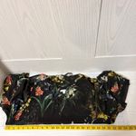 Chico's  Black Floral Sheer Ruffle Puffy Whimsigoth Fairy Boho Shirt Women Size 10 Photo 3