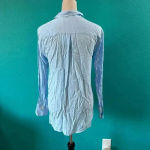 ZARA NWT  Light Blue Oversized Pocket Long Sleeve Button-Down Shirt Size XS Photo 5