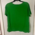 Bob Mackie Wearable Art Floral Green Pink Embroidered T Shirt Size XL Photo 4