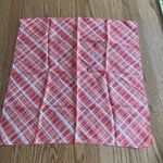 Talbots Vintage  Coral Plaid 100% Silk Square Spring Summer Scarf Photo 2