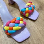 ASNY | Women's Lavender Square Toe Braided Slides Block Heel Sandals, Size 9 Purple Photo 2