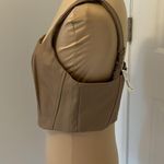 Beige Botany Faux Leather Corset Crop Top Size M Photo 2