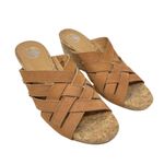 Nurture Anitaa Wedge Heel Size 8 Strappy Leather Sandal Espadrille Brown Tan Photo 1