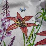 1992 Harlequin Mills 100% Cotton Tote Bag Floral Birds Joyce in USA :Box0013: Green Photo 2