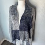 Knox Rose  Charcoal and Light Gray Poncho sweater. Photo 8