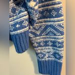American Eagle Sweater Women Blue White Cropped Pullover Knit Winter Y2K Ski XL Photo 4