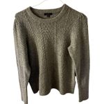 J Crew Stretch Merino Wool Cable Knit Crewneck Sweater Medium Women’s Gray BB408 Photo 0