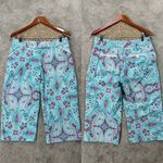 Peter Millar  Women’s Capri Pants Golf Mid Rise Paisley Multicolor in Blue Pink 8 Photo 0