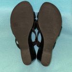 Liz Claiborne Seville leather wedge black strap chunky summer sandals size 6.5 M Photo 5