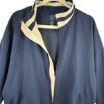 Cutter and Buck Vintage Navy Blue Tan Full Zip Windbreaker Jacket Women's Size L Photo 2