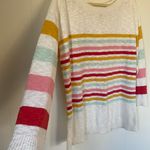 Talbots Plus Boatneck Sweater 3/4 sleeve cream rainbow stripe Women’s size 1X Photo 12