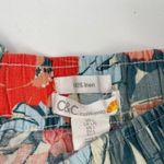 C&C California Pants 100% Linen Large Floral Tropical Wide Leg Elastic Cropped Photo 2