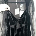 Majorelle NEW NWT Maya Sheer Long Sleeve Velvet Gown In Black Photo 3