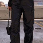 Lane 201  Women’s S Wildly Chic Cargo Pants Black Faux Leather Wide Leg Baggy New Photo 13