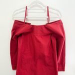 Jil Sander  Red Cotton Off-Shoulder Dress Size 36 Photo 1