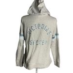 Victoria's Secret Full Zip Hooded Sweatshirt M Grey Sequins Pockets Long Sleeve Photo 1