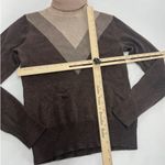 Saunders Collective Sweater Womens Small Brown Chevron Turtleneck 70s Vibe Photo 8