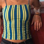 Rue 21  Blue Neon Yellowgreen Striped Tank Top Photo 2