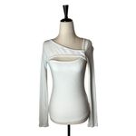 Citizens of Humanity  Shirt Women XS‎ White Iris Ribbed Cutout Neck Top Tee Sexy Photo 1