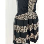 Anthropologie Eva Franco Laced‎ Strata Fit and Flare Pleated Dress Black Cream 2 Photo 2