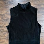 Theory • Eulia Dress black paneled lamb leather suede mock neck ponte knit Photo 3