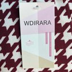 Houndstooth  Dress Long Sleeve Mid Calf Crimson Red Womens Medium New Photo 9