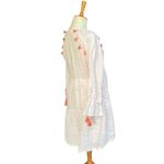 Spartina 449 Wome's Dress Sz XS Light Pink Linen‎ Tiered Pom Poms Long Sleeve Photo 2