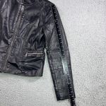 Baccini Faux Leather Jacket Women Medium Petite Motorcycle Photo 6