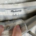 Madewell  Blue White Striped A Line Stretch Button Mini Skirt Photo 2