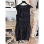 SACHIN & BABI NOIR Black Floral Lace Sheath Mini Dress Double Back Bow Tie Wome Size 10 Photo 2