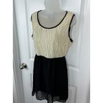 Charming Charlie  Black Cream Textured Sheath Dress Size L Photo 5