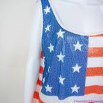 Ashley Stewart NWOT Sequin American Flag Scoop Neck Tank, Red, White & Blue, 3X Photo 6