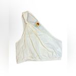 Farm Rio NWOT  Tie Knot Linen Blend One-Shoulder Women's Crop Top In Ivory Small Photo 1